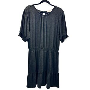 LOFT Charcoal Knit Tiered Midi Dress XXL Office Cozy Knit